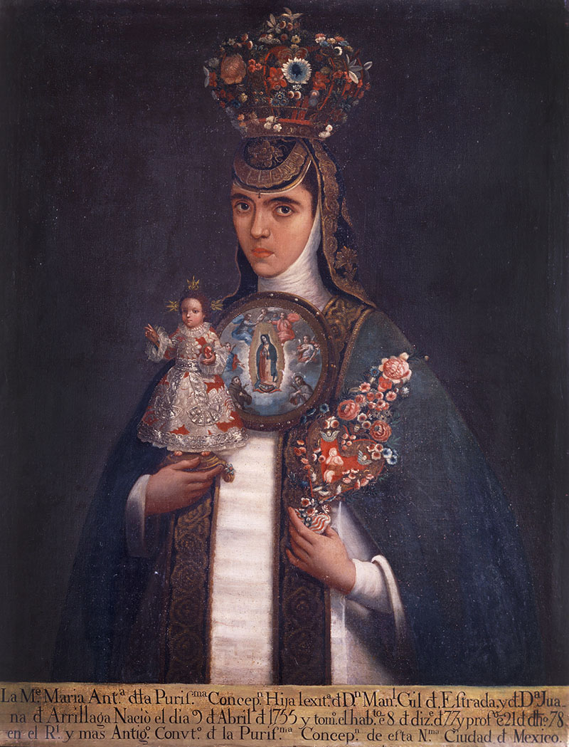 Artist currently unknown, Sor María Antonia de la Purísima Concepción Gil de Estrada y Arrillaga, c. 1777, oil on canvas, 81 x 105 cm (Museo Nacional del Virreinato, Mexico)
