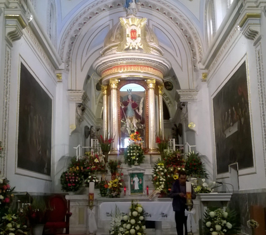 Main altar of the Shrine of San Miguel del Milagro, Tlaxcala, Mexico (photo: Isaacvp, CC BY-SA 4.0)