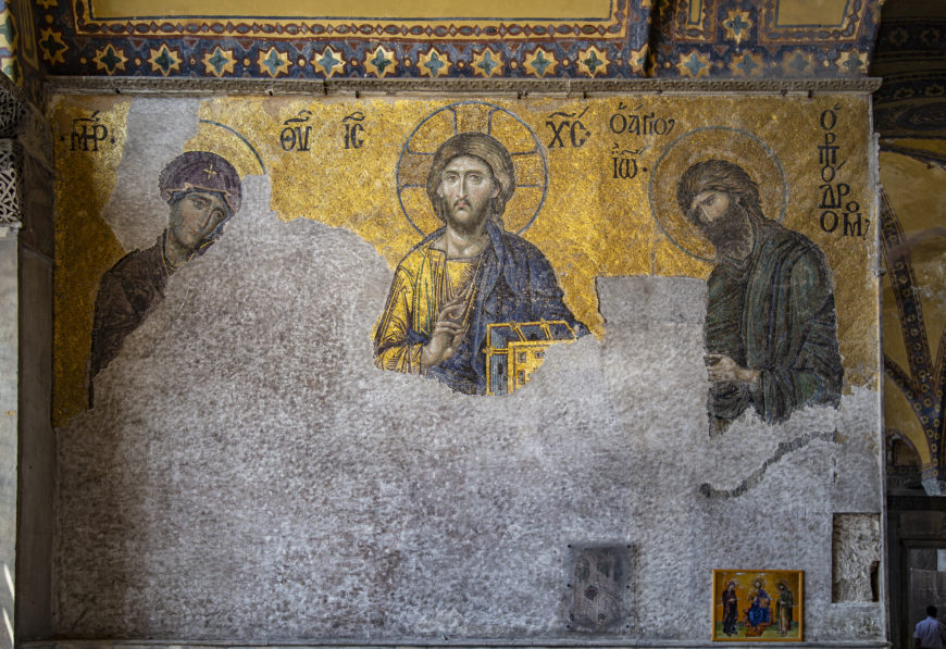 Deësis mosaic, c. 1261, Hagia Sophia, Constantinople (Istanbul) (photo: byzantologist, CC BY-NC-SA 2.0)