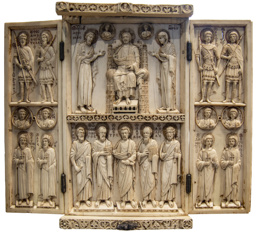 Harbaville Triptych, mid-10th century, Constantinople, ivory with traces of polychromy, 28.2 x 24.2 x 1.2 cm (photo: byzantologist, CC BY-NC-SA 2.0)