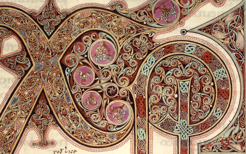 Lindisfarne Gospels, St. Matthew (detail), Second Initial Page, f.29, early 8th century (British Library)