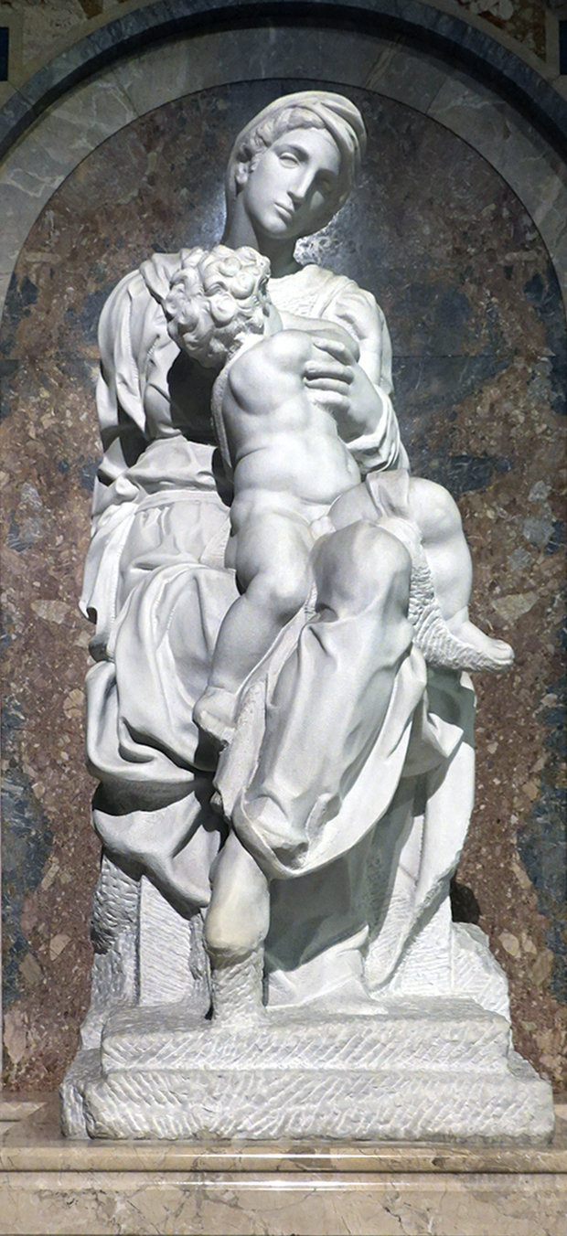 Carrara marble replicas by Andreini Studio, Medici Madonna, 1930, Forest Lawn Memorial Park, Glendale, California (photo: James Fishburne).
