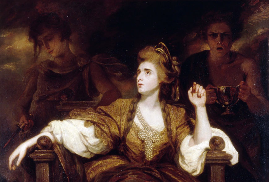 Detail of Sir Joshua Reynolds, Mrs Siddons as the Tragic Muse, 1783–1784, oil on canvas, 239. 4 x 147.6 cm (The Huntington Library, Art Museum, and Botanical Gardens)