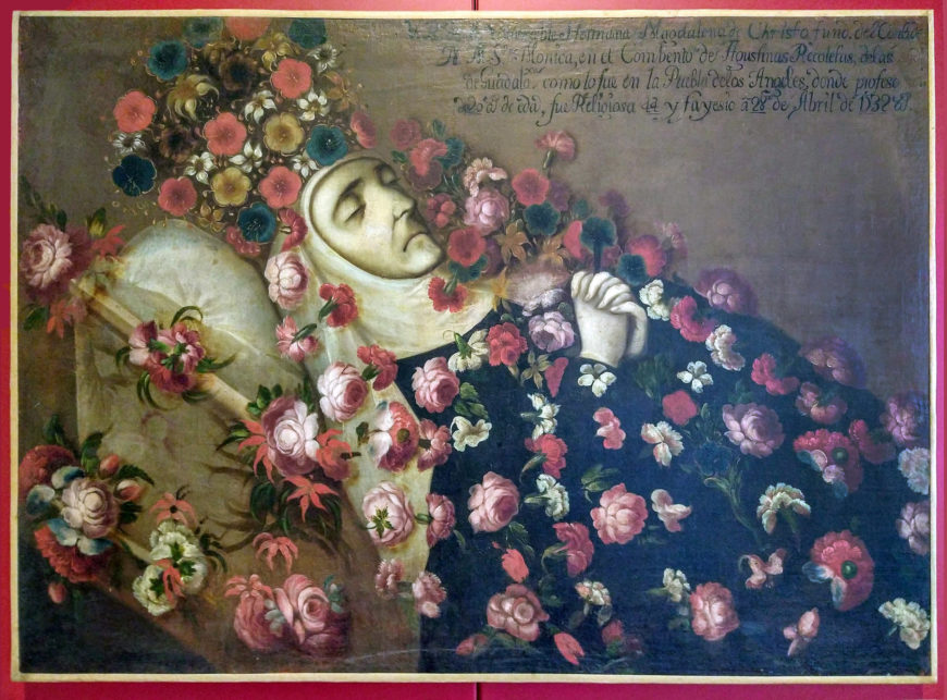 Artist currently unknown, Sor Magdalena de Cristo,1732, oil on canvas, (Museo ex-convento de Santa Mónica, Puebla; photo: Luisalvaz, CC BY-SA 4.0)