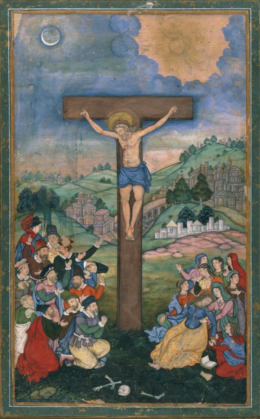 Attributed to Kesu Dás, Crucifixion Scene, c. 1590, 29.3 x 17.7 cm (The British Museum)