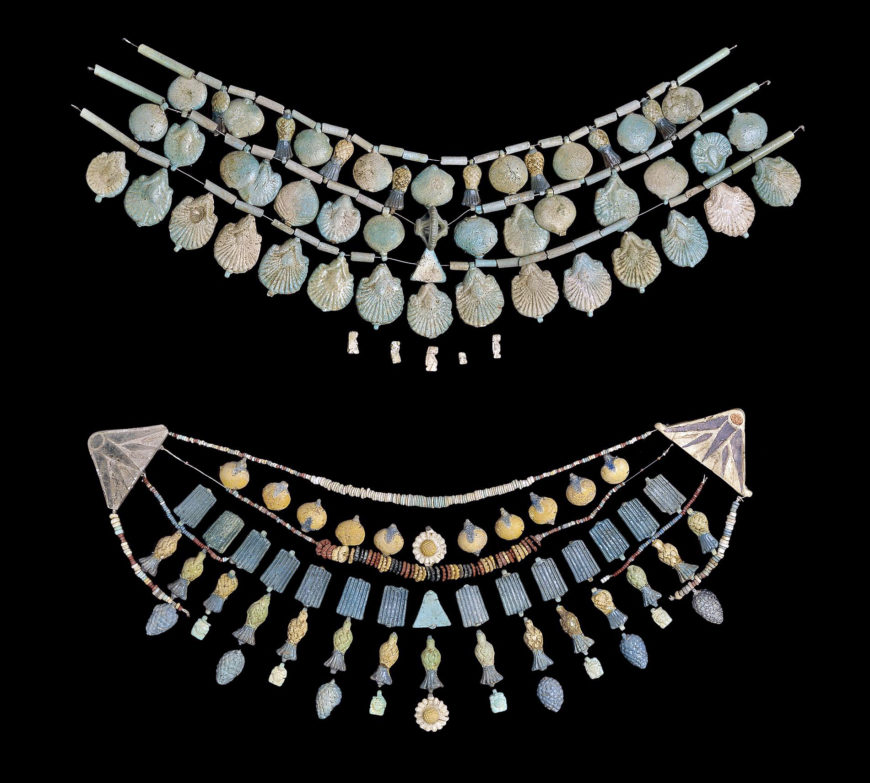 Necklaces of faience beads and pendants, Canaanite, about 1500–1200 B.C.E., from Lachish (modern Tell ed-Duweir), Israel, 13 cm long (© The Trustees of the British Museum)
