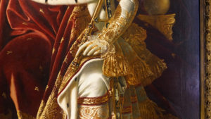 Sword (detail), Jean-Auguste-Dominique Ingres, Napoleon on his Imperial Throne, 1806, oil on canvas, 260 x 163 cm (Musée de l'Armée, Paris; photo: Steven Zucker, CC BY-NC-SA 2.0)