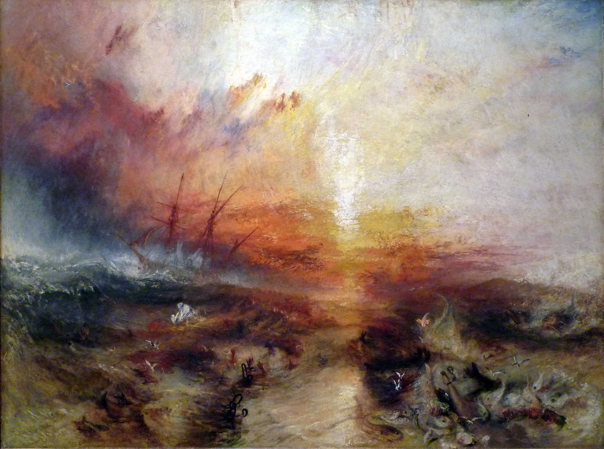 Joseph Mallord William Turner, Slave Ship (Slavers Throwing Overboard the Dead and Dying, Typhoon Coming On), 1840, oil on canvas, 90.8 x 122.6 cm (Museum of Fine Arts, Boston)
