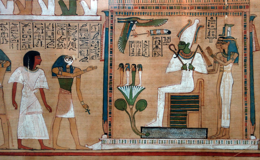 Hunefer's Judgement in the presence of Osiris, Book of the Dead, 19th Dynasty, New Kingdom, c. 1275 B.C.E., papyrus, Thebes, Egypt (British Museum)