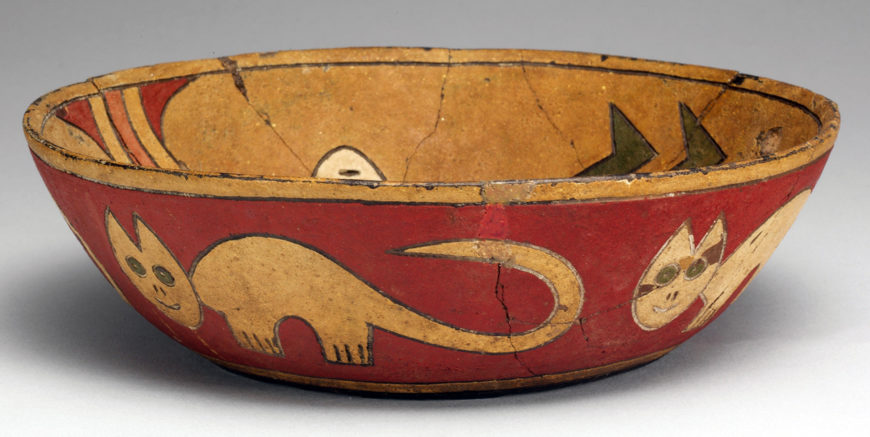 3rd–1st century B.C.E., Paracas, Ceramic, post-fired paint, 5.1 × 17.5 × 17.5 cm (The Metropolitan Museum of Art)