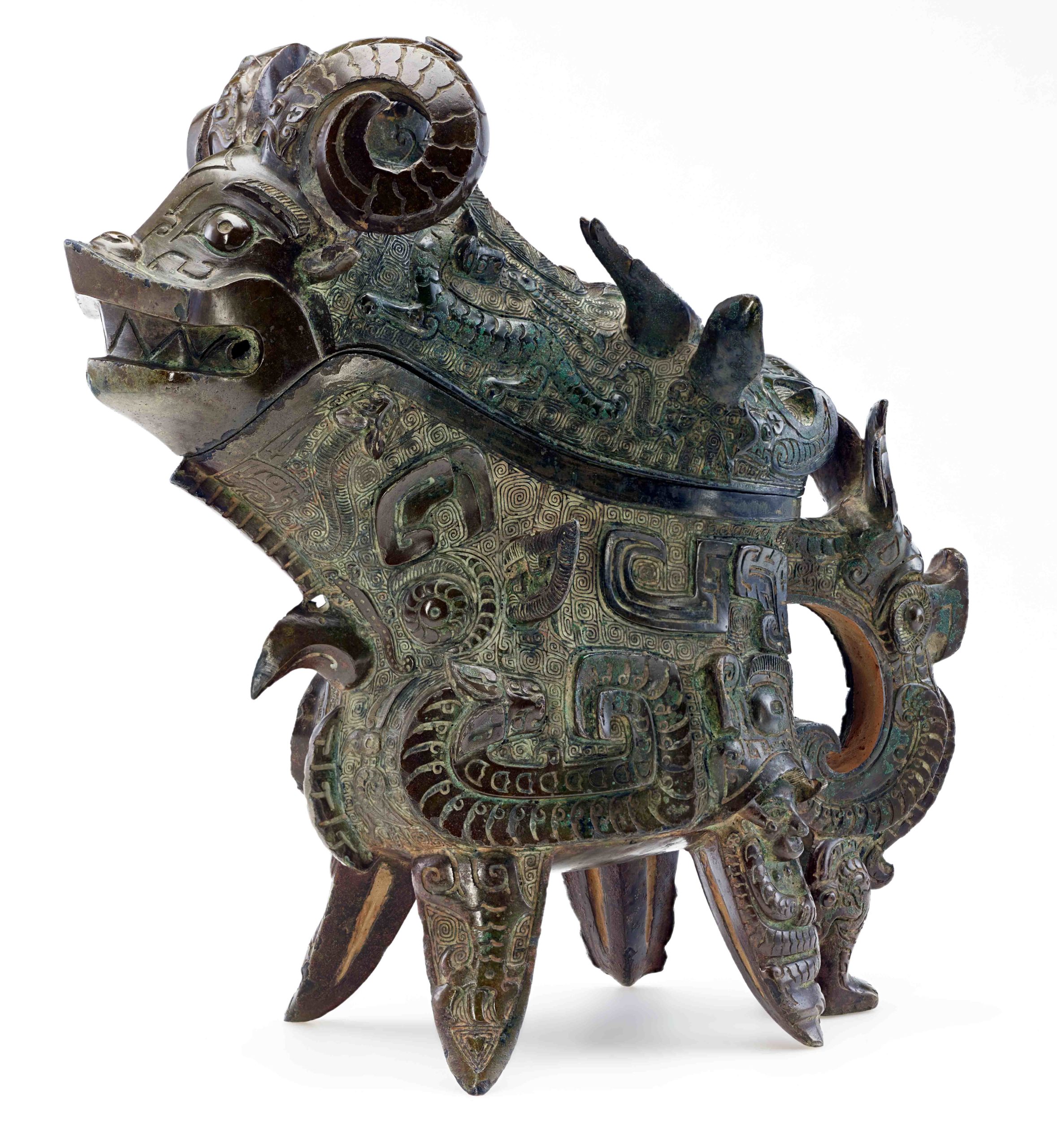 Bronze Animal Mask Horse Bridle Ornament