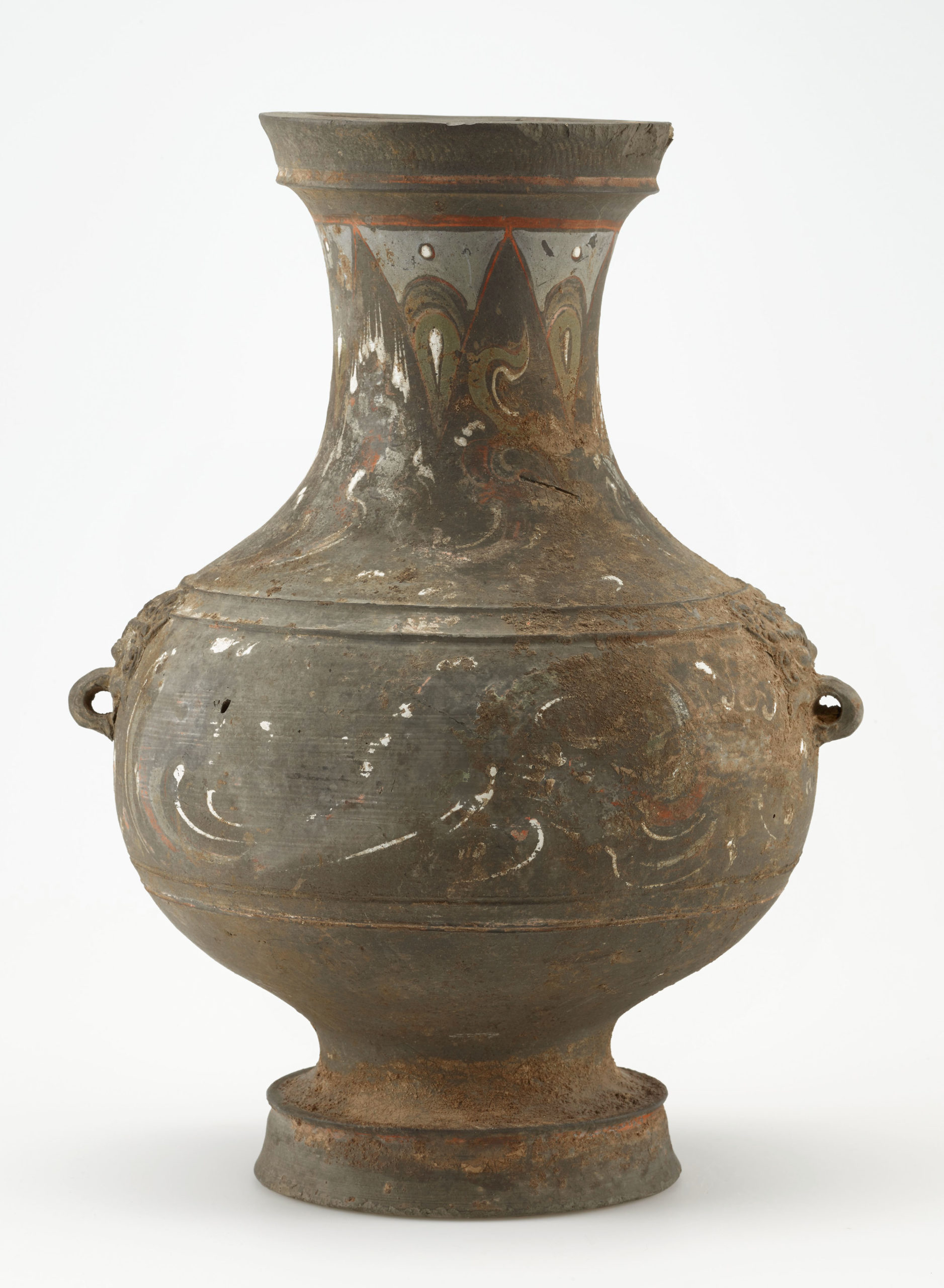 Jar (hu), Qin dynasty, 221 B.C.-206, ceramic, China, 34.3 high x 25.6 x 22.6 cm (Long-term loan from the Smithsonian American Art Museum; gift of John Gellatly, 1929.8.328, LTS1985.1.328.1)