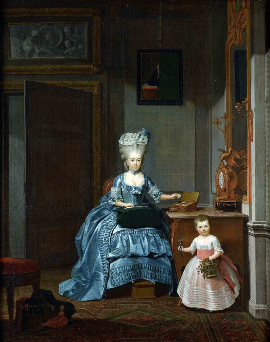 Hermanus Numan, Portrait of Susanna van Collen née Mogge and her daughter, 1776.  Oil on canvas (80 x 64 cm). Rijksmuseum Object # SK-A-2419. 