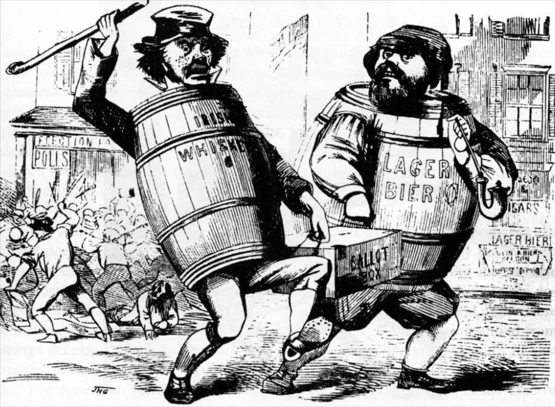 Image of IMMIGRATION CARTOON. - Earlier Immigrants, Mostly Irish