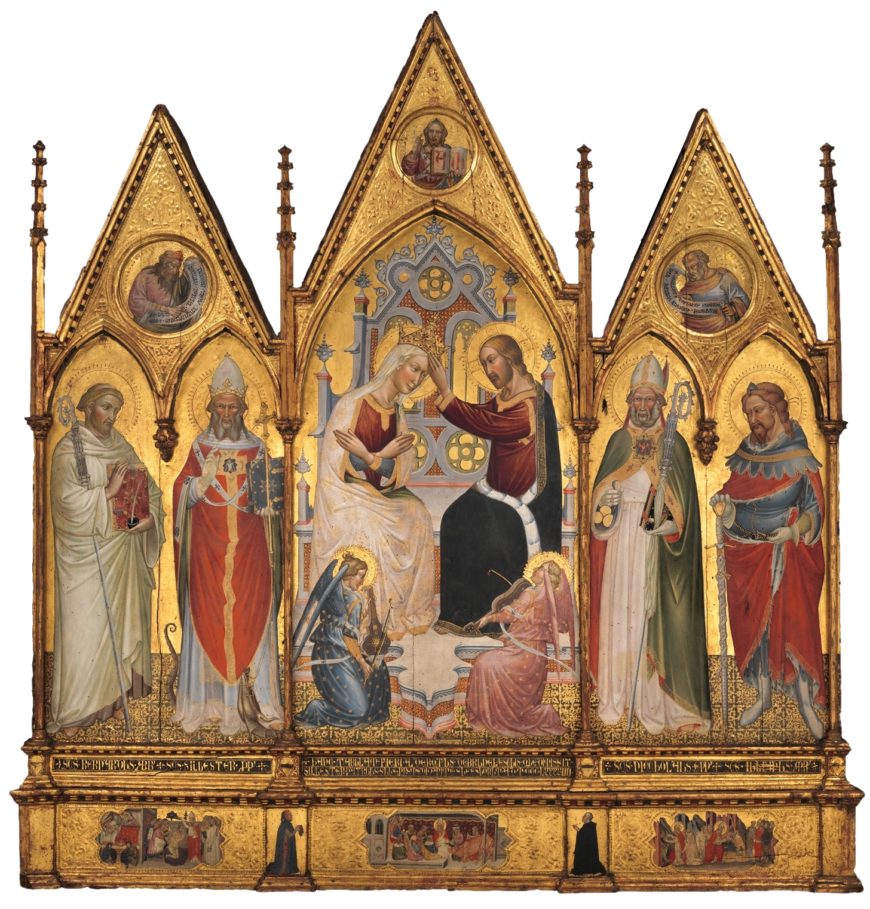Giovanni di Tano Fei , The Coronation of the Virgin, and Saints, 1394, tempera on wood, gold ground, 199.1 x 193 cm (The Metropolitan Museum of Art)
