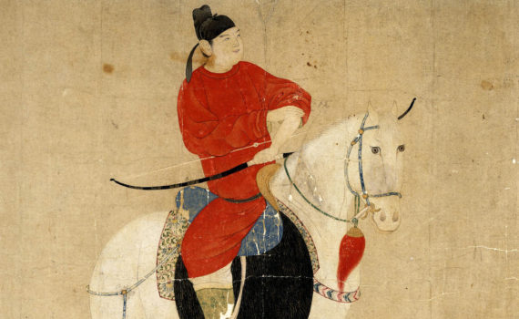 Qian Xuan, Young nobleman on horseback, handscroll