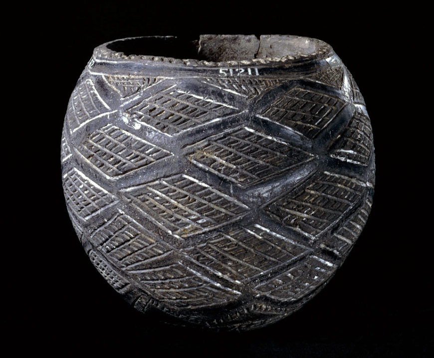 Black polished incised ware cup, From Cemetery 2 at Faras, Sudan Late C-Group Culture, 1700-1500 BC