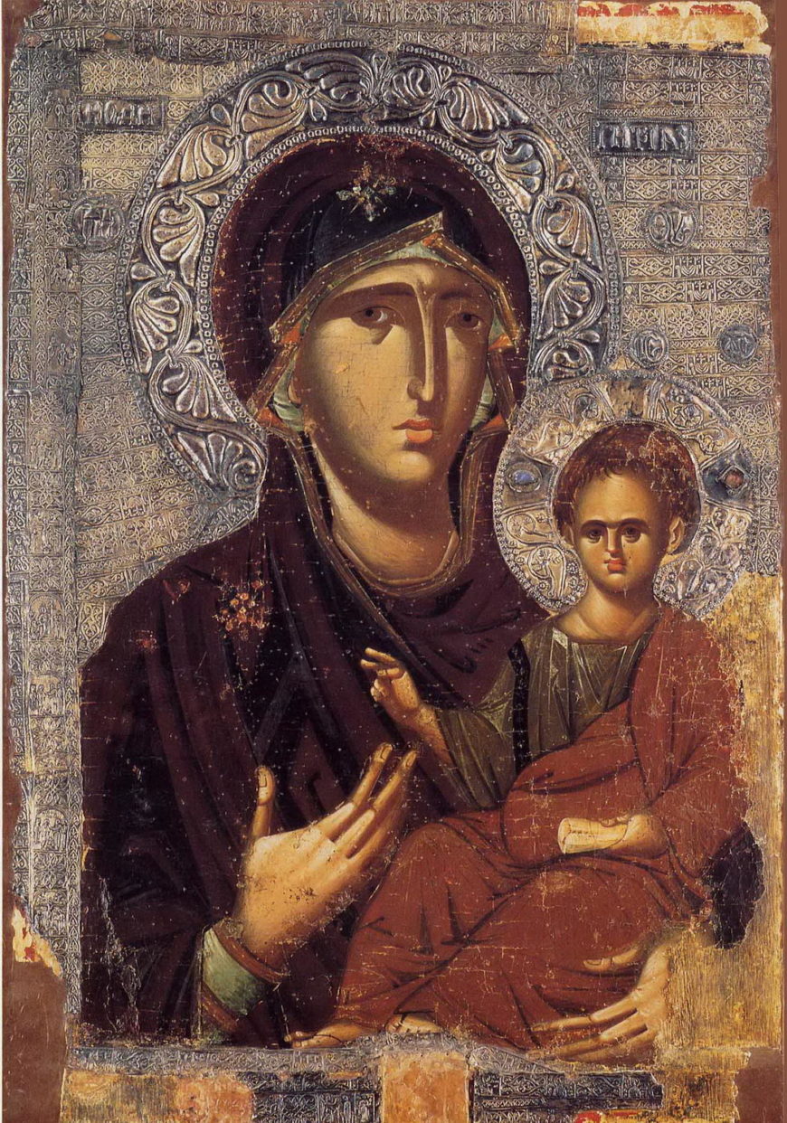 Icon of the Virgin Hodegetria, embossed silver, 13th century (Ohrid, Icon Gallery)