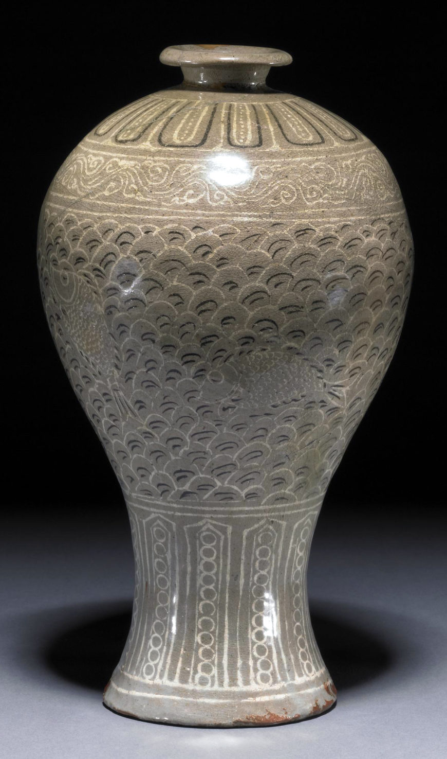 Punchong ware maebyong vase From Korea Early Choson dynasty, 15th century AD