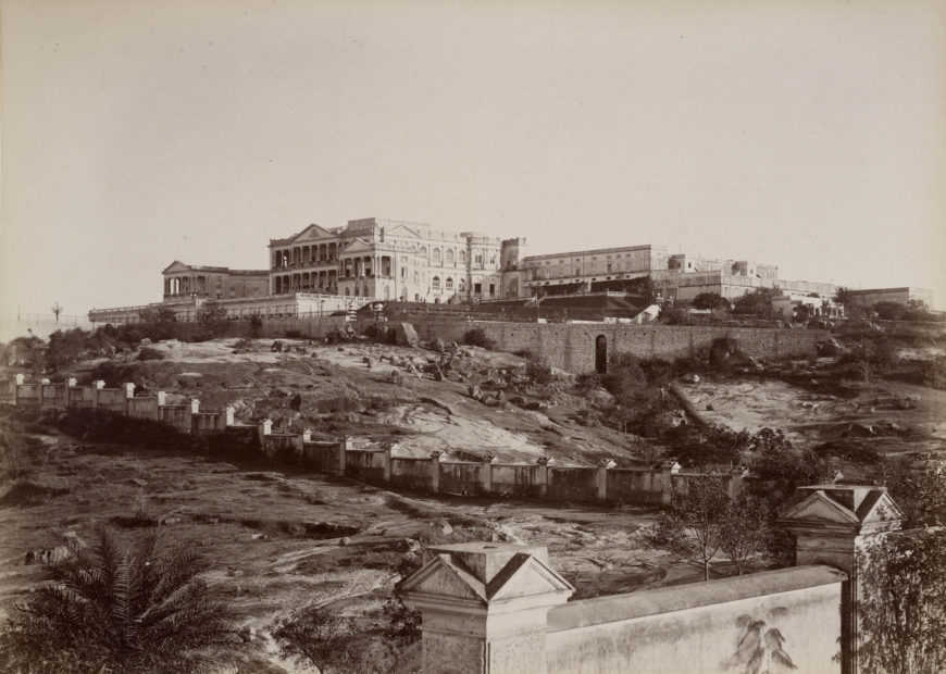 Faluknuma Palace; Lala Deen Dayal (Indian, 1844 - 1905); 1888; Albumen silver print; 19 × 26.7 cm (7 1/2 × 10 1/2 in.); 2008.78.9; No Copyright - United States (http://rightsstatements.org/vocab/NoC-US/1.0/)
