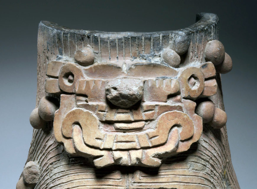 Ancestor figure, Zapotec, c. 200 B.C.E.–800 C.E., pottery, from Oaxaca, Mexico, 35 x 27 cm (© Trustees of the British Museum)