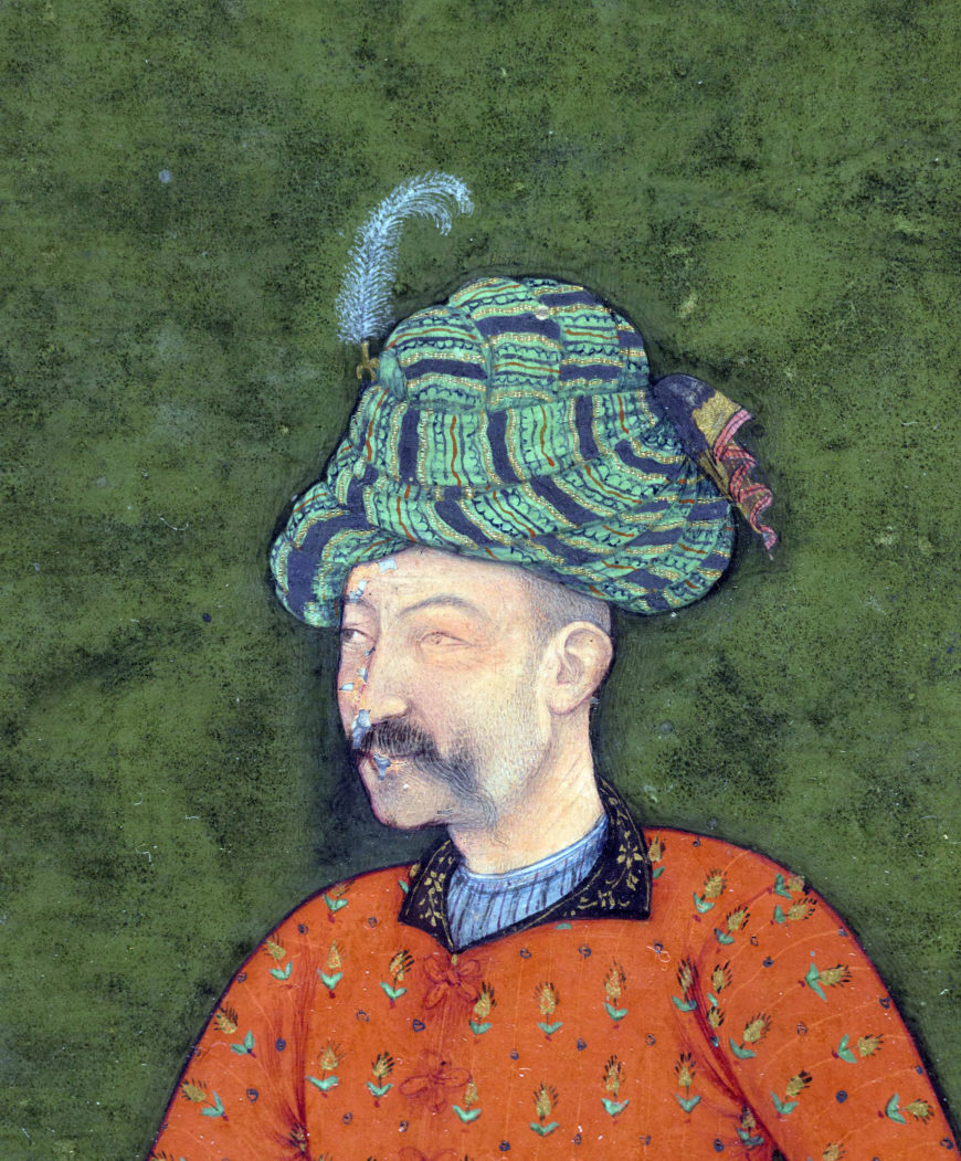 Portrait of Shah 'Abbas I of Iran, attributed to Bishn Das, c. 1618, Mughal India, 18.1 x 9 cm (© The Trustees of the British Museum)