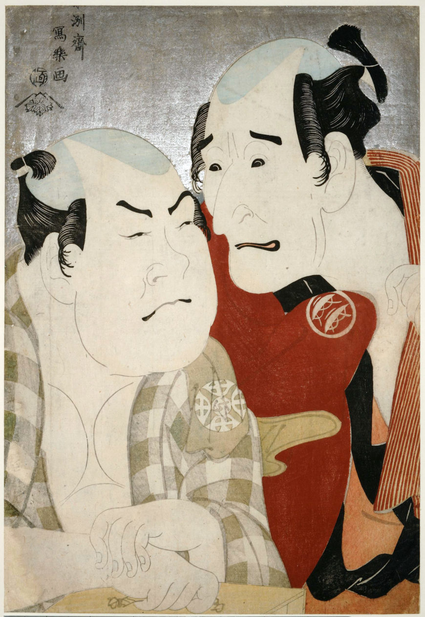 Tōshūsai Sharaku, The Actors Nakamura Wadaemon and Nakamura Konozō, 1794 (Edo period), woodblock print, Japan, 35 x 24.2 cm (© The Trustees of the British Museum)