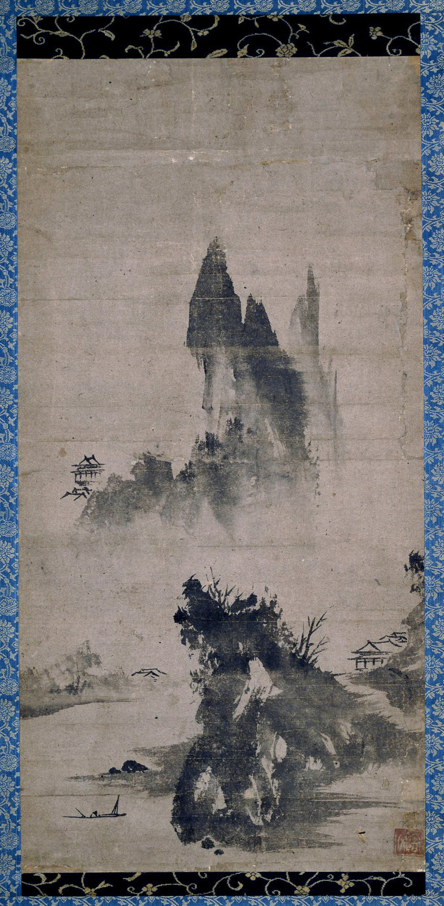 Sessō Tōyō, Haboku-style landscape, a hanging scroll painting, 15th century,Muromachi period, Japan, 63.5 x 31.7 cm (© The Trustees of the British Museum)