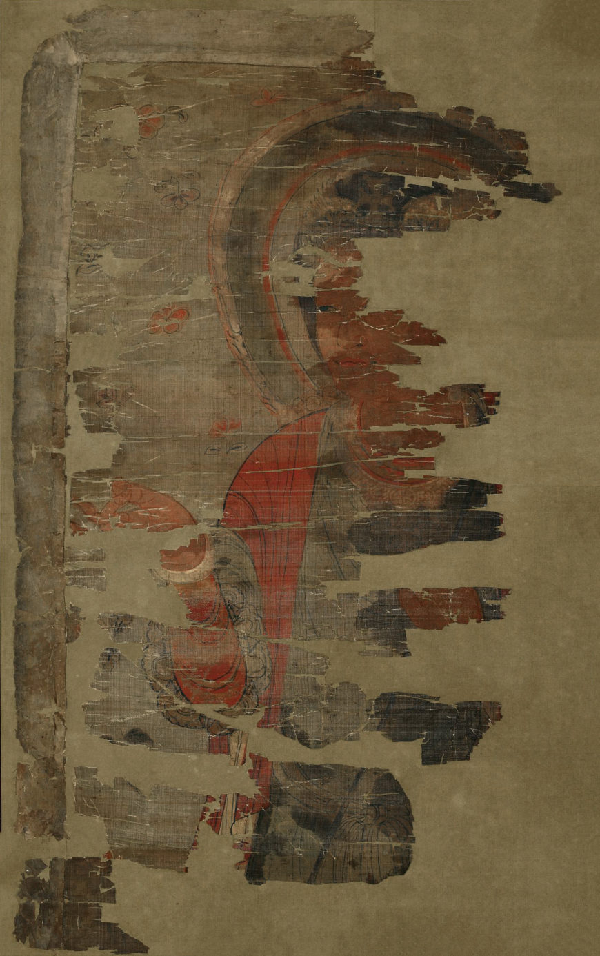Jesus or a Christian Saint from Dunhuang (Mogao Caves: Cave 17), 9th century, paint on silk, 88 x 55 cm. (The British Museum)