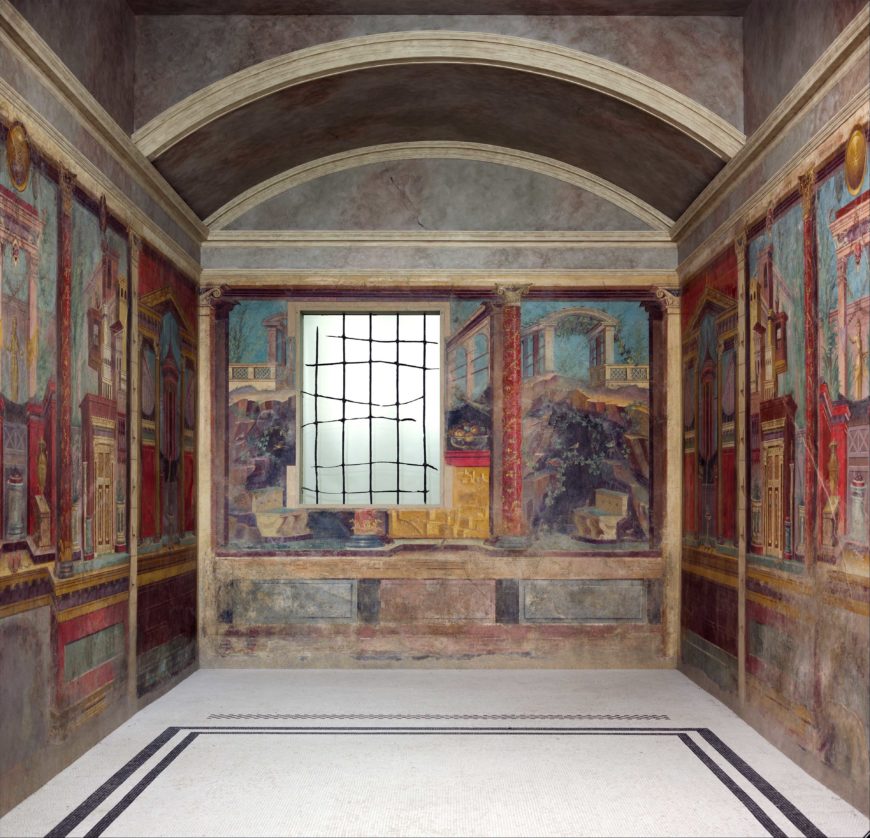 Roman Frescoes from Room M of the Villa of Publius Fannius Synistor, c. 50-40 BCE, reconstructed in the Metropolitan Museum of Art, NY.