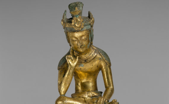 Pensive Bodhisattva, mid–7th century; Three Kingdoms period, Korea, gilt bronzePensive Bodhisattva, mid–7th century; Three Kingdoms period, Korea, gilt bronze