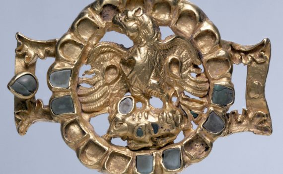 Clasp with an eagle and its prey