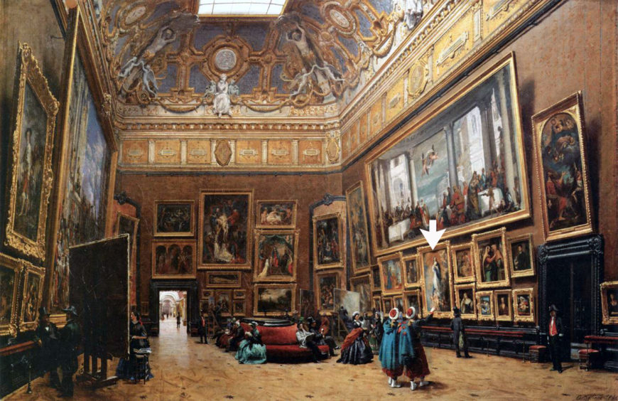 Giuseppe Castiglione (1829-1908), The Salon Carré at the Musée du Louvre, 1861. Oil on canvas, 69 x 103 cm. Musée du Louvre, Paris.