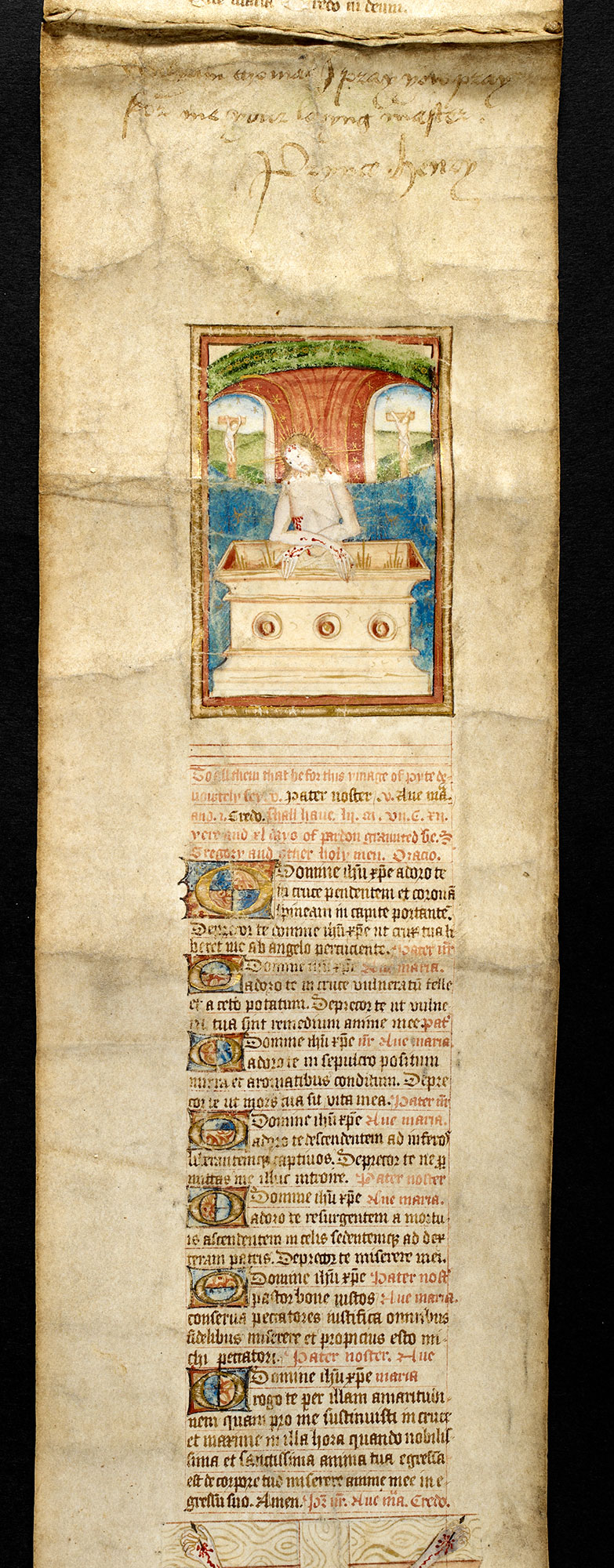 Prayer-roll of Henry VIII, c. 1485–1509, parchment roll, 335.5 x 12 cm (The British Library)
