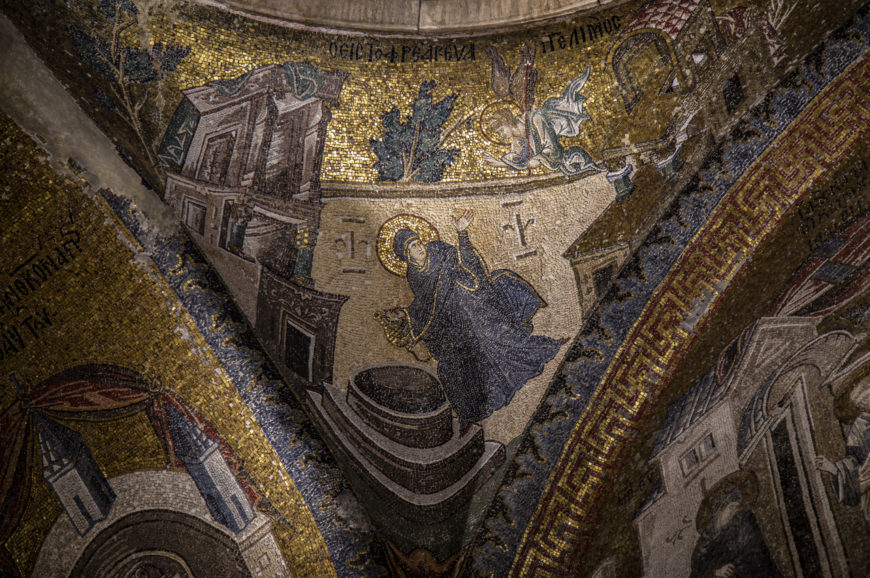 Annunciation mosaic, c. 1316–1321, inner narthex, Chora church, Constantinople (Istanbul) (photo: <a href="https://flic.kr/p/2kNm4Ee">byzantologist</a>, CC BY-NC-SA 2.0