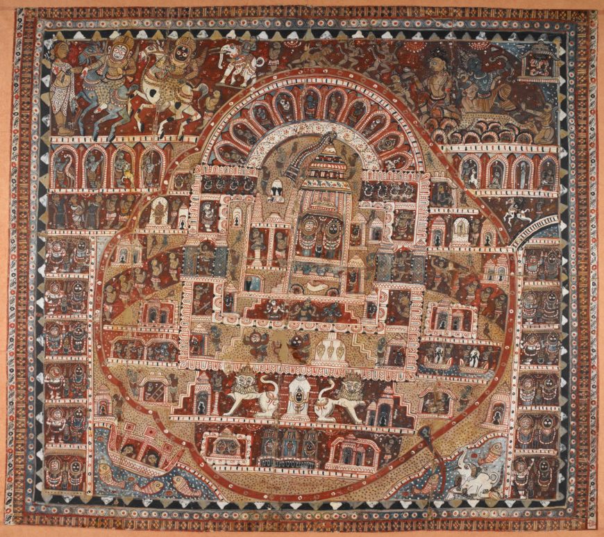 Citrapaṭa of the Jagannātha temple at Puri, 19th century, painting on cloth (The British Library)