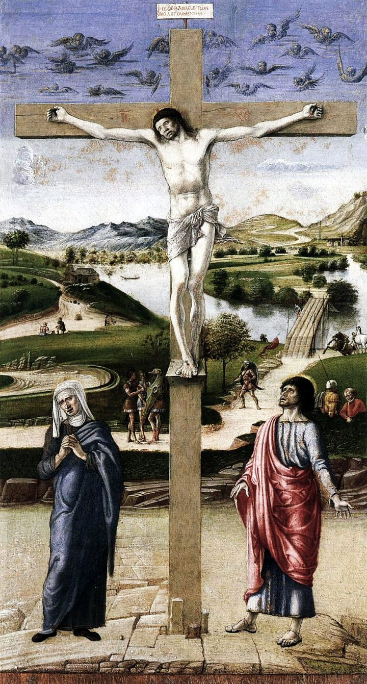 Giovanni Bellini, Crucifixion, c. 1455–60, tempera on panel, 55 x 30 cm (Museo Correr)