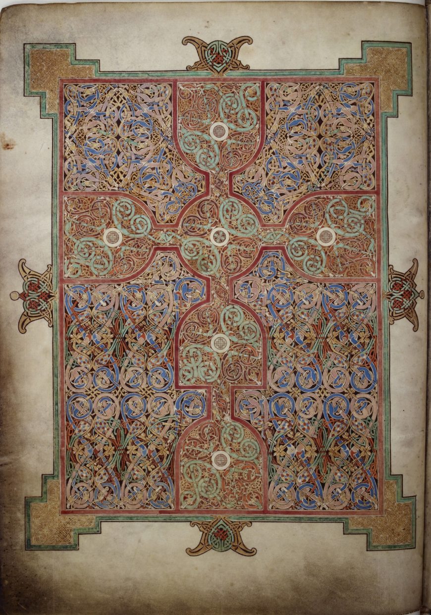 Matthew carpet page, (London, British Library, MS Cotton Nero D.iv, fol. 26v)