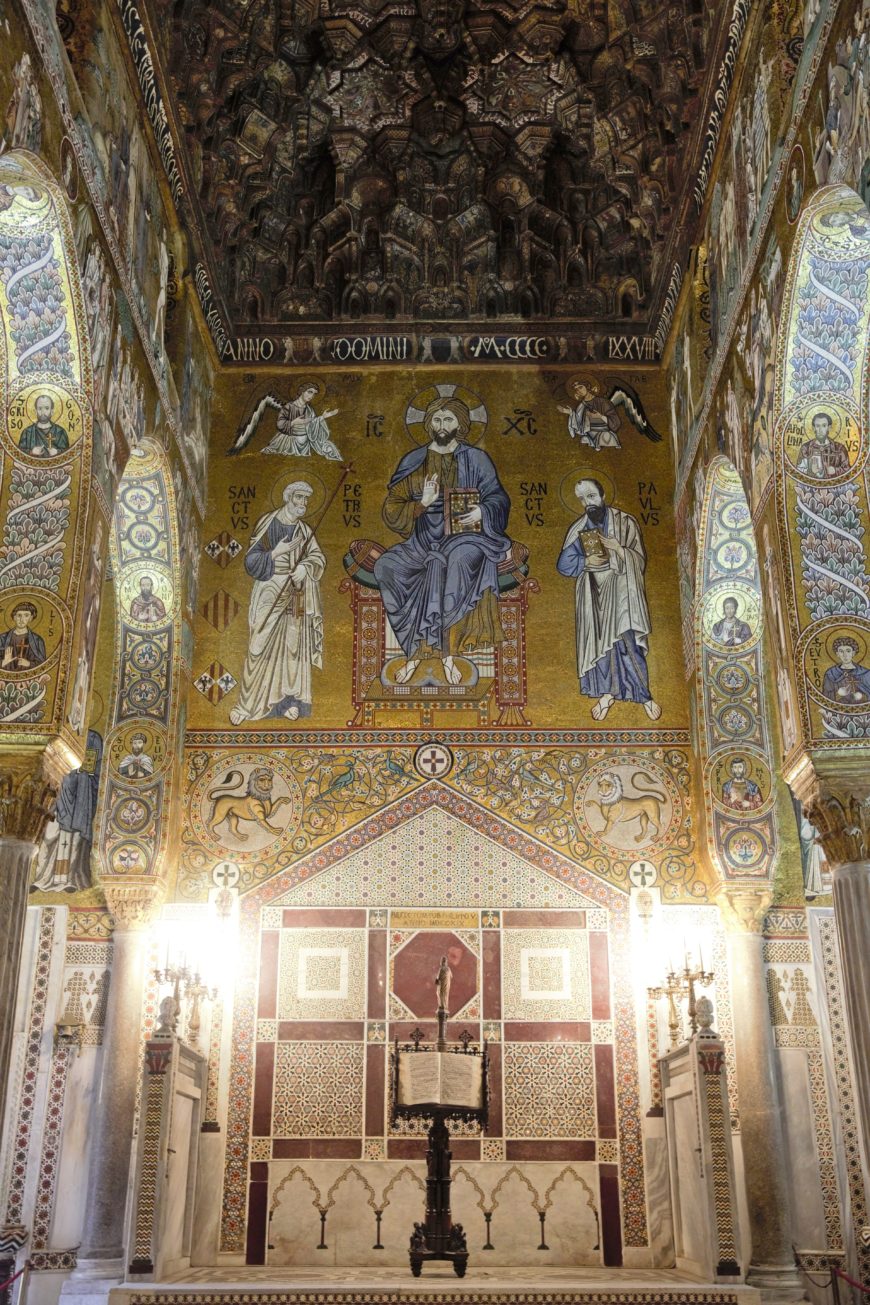 Throne platform, western wall, Cappella Palatina, c. 1130-43, Palermo (photo: Ariel Fein, CC BY-NC-SA 2.0)