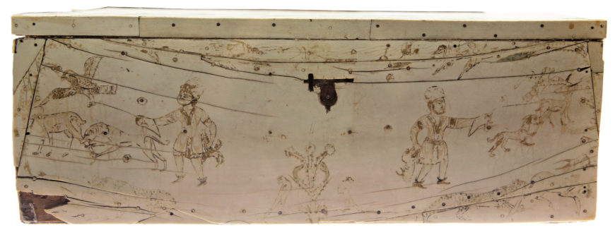 Hunting scenes, painted ivory casket, 12th-13th century, Palermo, Cappella Palatina, Treasury (photo: Ariel Fein, CC BY-NC-SA 2.0)
