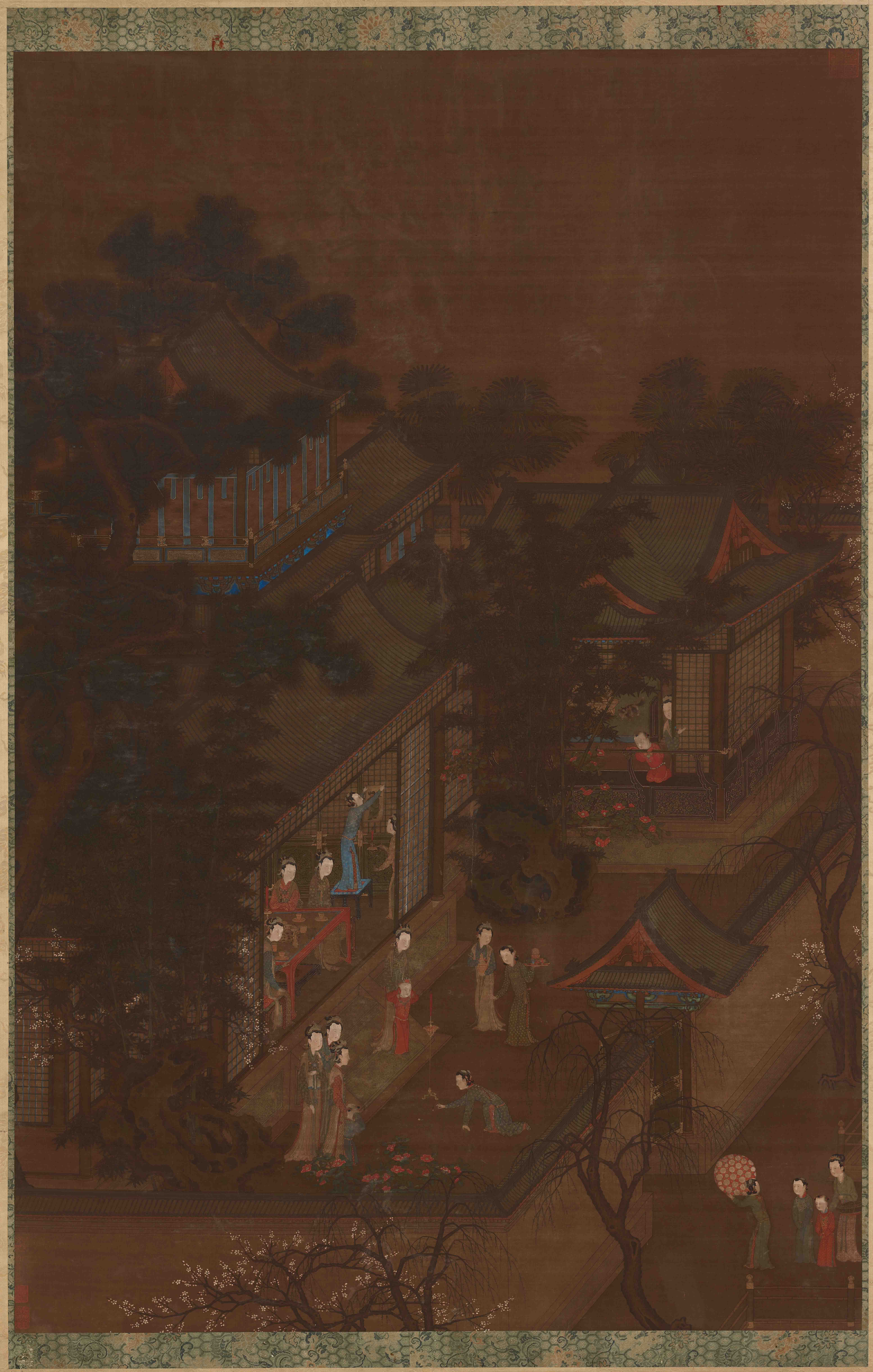 Formerly attributed to Yan Liben (c. 600-674), Palace Women and Children Celebrating the New Year, Ming dynasty, 15th-16th century, ink and color on silk, China, 160.3 x 106.2 cm (Freer Gallery of Art, Smithsonian Institution, Washington, DC: Gift of Charles Lang Freer, F1916.403)