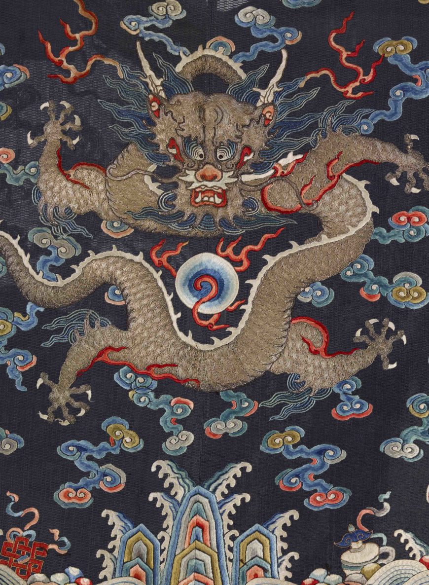 Summer chaofu (formal court dress) for a top-rank prince, Qing dynasty, c. 1820-1875, silk gauze with embroidery in silk and metallic-wrapped threads, China, 141 x 170.2 cm (Freer Gallery of Art, Smithsonian Institution, Washington, DC: Gift of Shirley Z. Johnson, F2015.7)