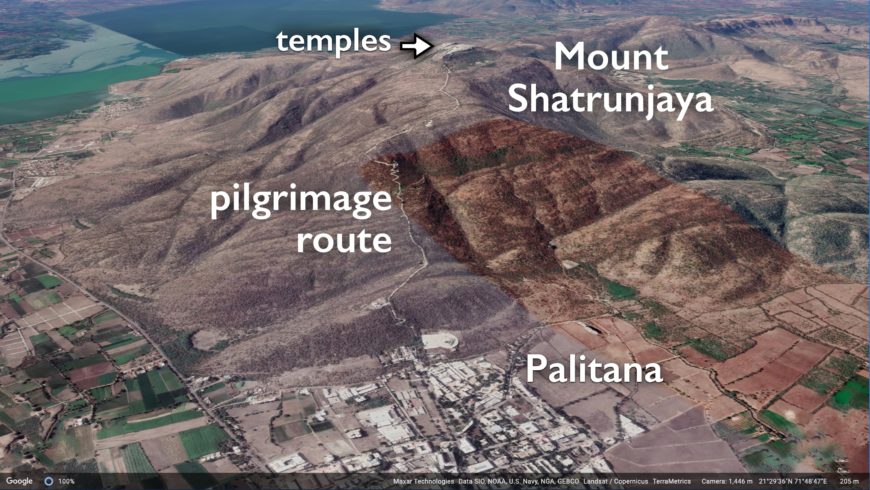 Map showing Palitana and Shatrunjaya
