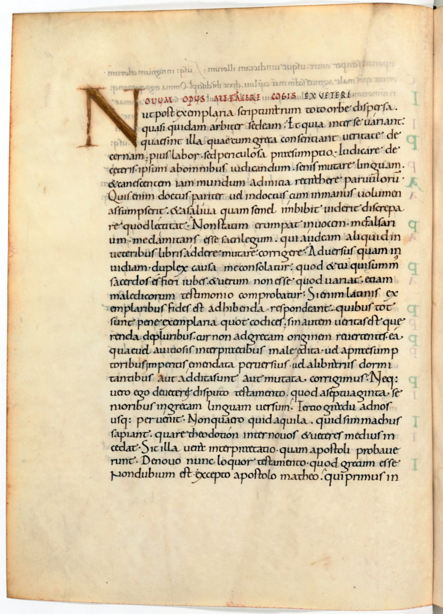 St Jerome’s Prologue from the Fécamp Gospels (BnF, Latin 272, f. 10v)