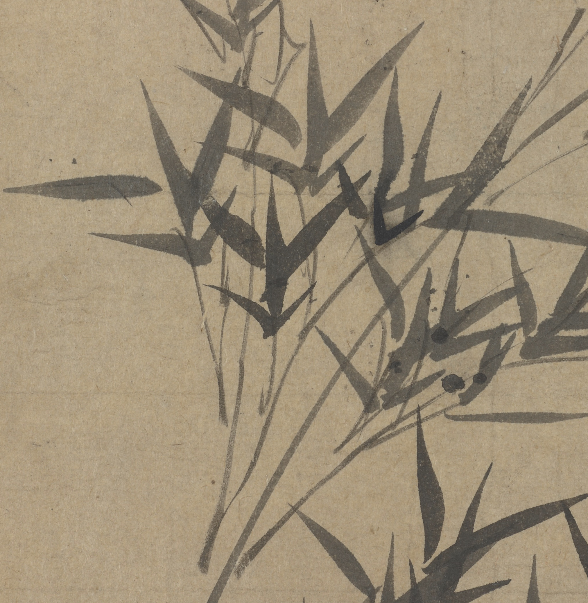 Ni Zan 倪瓚 (1306–1374), A Branch of Bamboo, Yuan or Ming dynasty, ca. 1369, Inscription by Qian Weishan (1341–c. 1379), ink on paper, China, 29.3 x 29 cm (Freer Gallery of Art, Smithsonian Institution, Washington, DC: Gift of Charles Lang Freer, F1915.36d)
