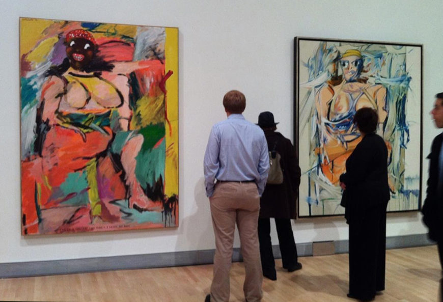 Installation view, Colescott and Ramos’s de Kooning parodies, Rose Museum of Art (is this your photo, Jessi?)