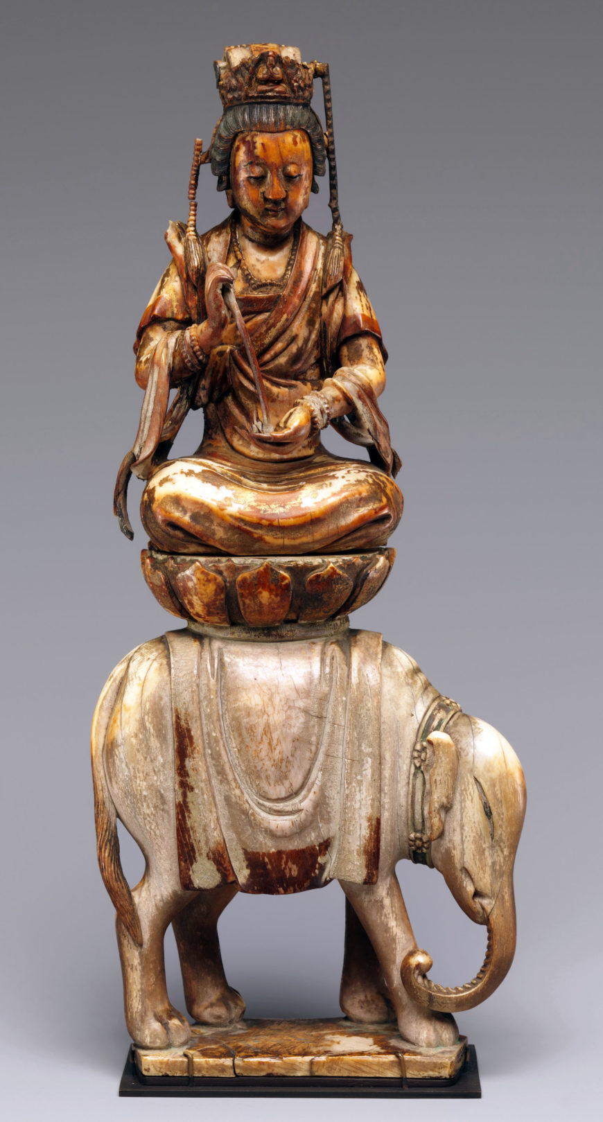 Bodhisattva Samantabhadra (Puxian). 12th-14th century. Southern Song to Yuan dynasty, mammoth ivory, China, 22.2 cm high (The Metropolitan Museum of Art)