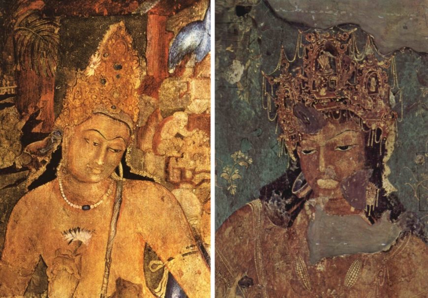 Padmapani and Vajrapani in Ajanta Cave 1. 450-500 CE. Maharashta, India.