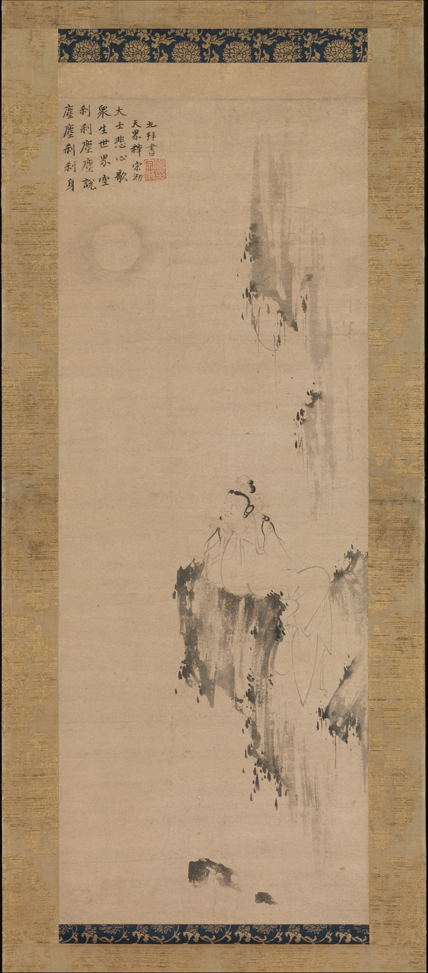 White-Robed Guanyin, hanging scroll, late 14th century, Ming dynasty, ink on paper, China, 91.4 x 32.7 cm (The Metropolitan Museum of Art)