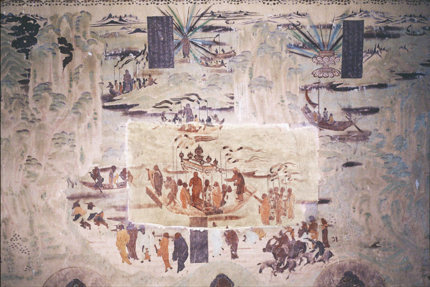 Reconstruction of the Bronze Image of the Buddha Mural on the south wall of Mogao Cave 323, including the Harvard segment.